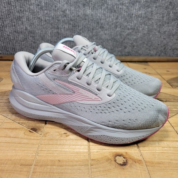 Brooks Adrenaline GTS 24 Womens 10 Wide Alloy White Zephyr Daily Running Shoes - Picture 1 of 13